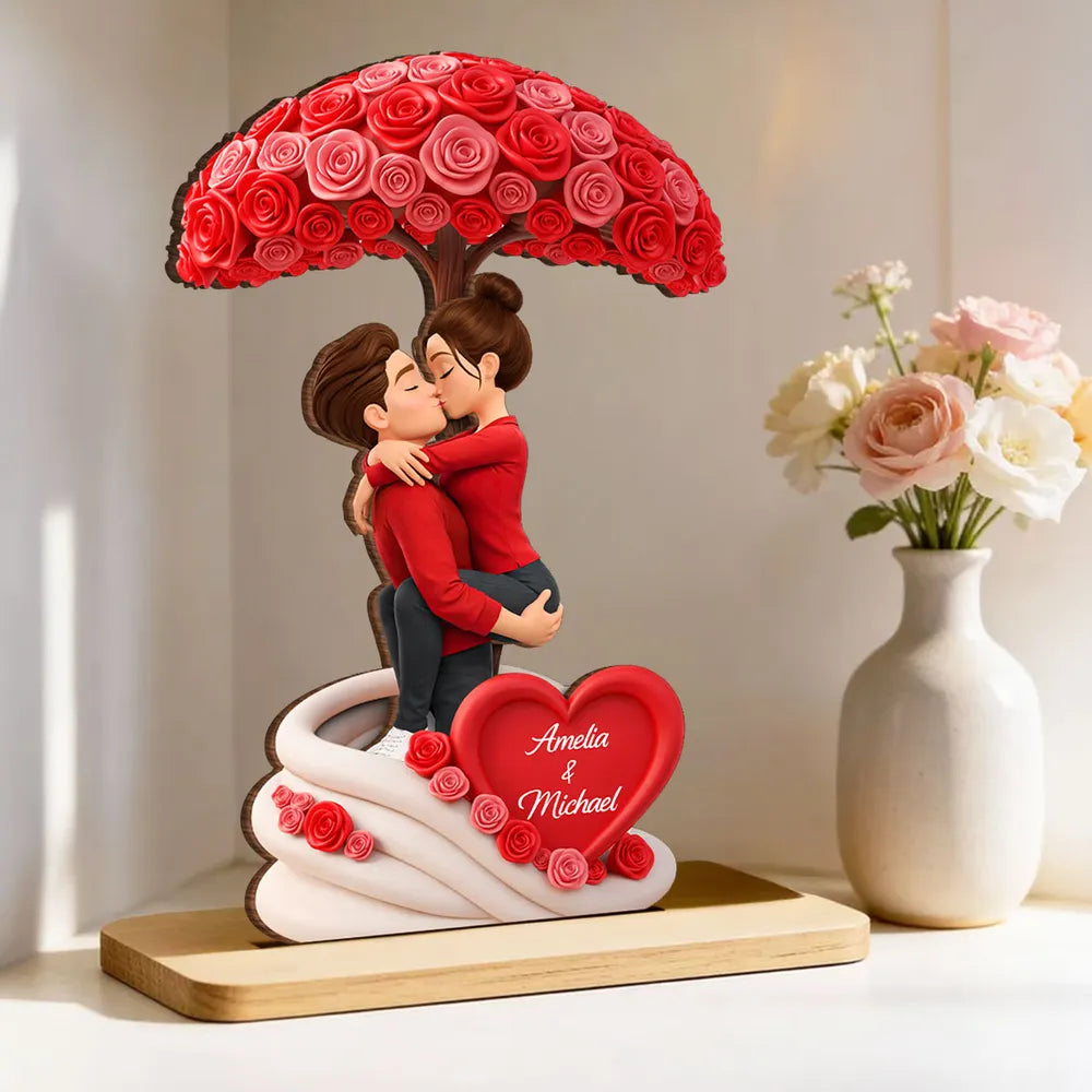 Personalized Romantic Couple Figurine for Lovers - Valentine's Day Gift Plaque MagicInPrints