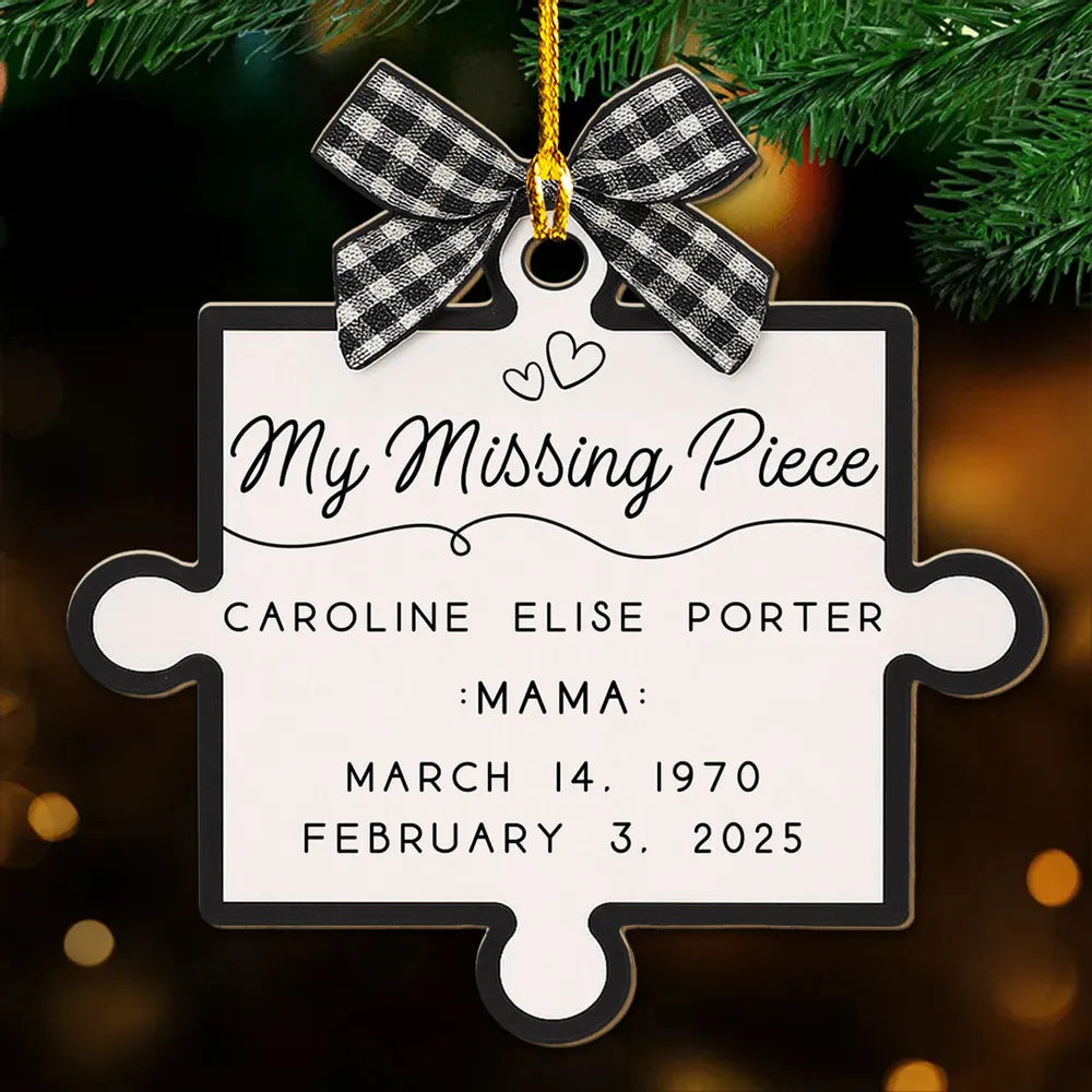 Personalized Memorial Puzzle Ornament for Family - Remembering Loved Ones Ornament MagicInPrints