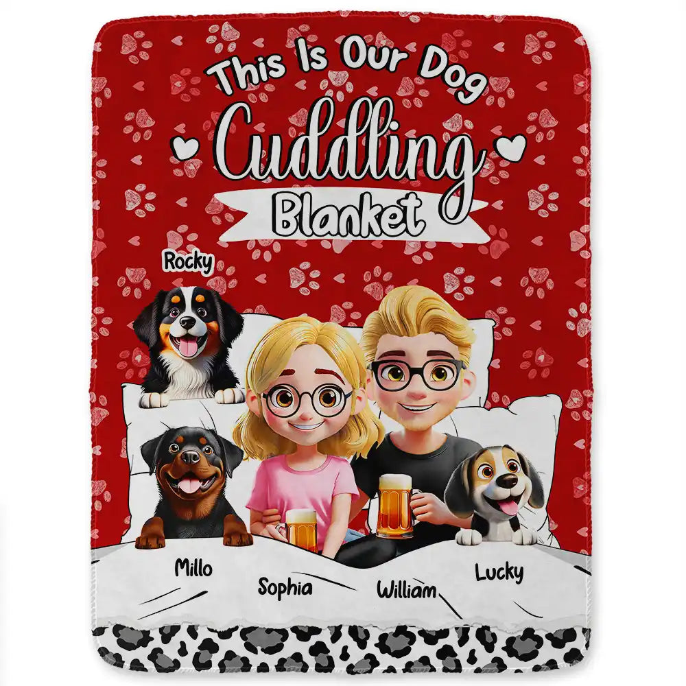 Personalized Dog Cuddling Blanket for Family with Names - Cozy Gift for Pet Lovers Blanket MagicInPrints