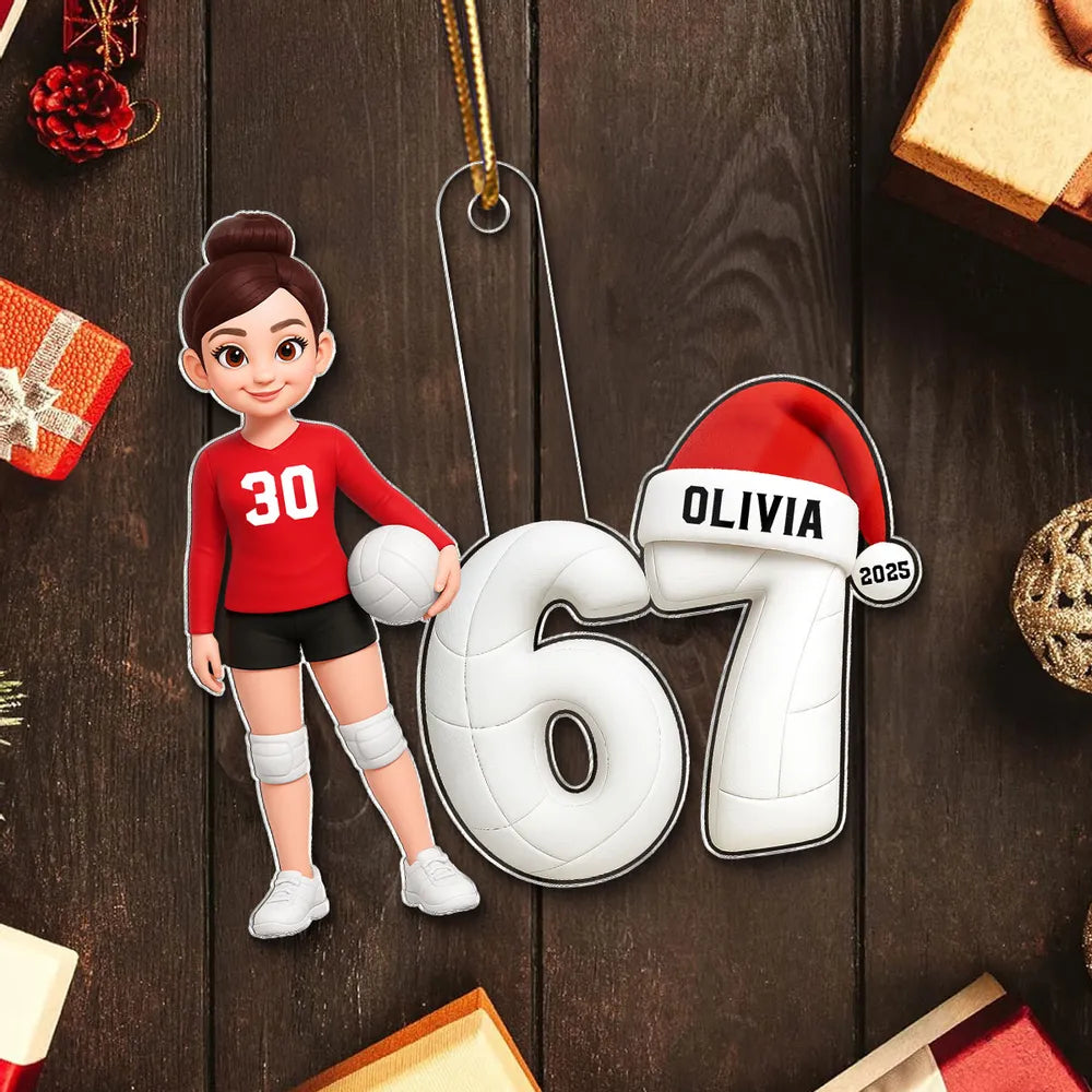 Custom Basketball Player Christmas Ornament for Kids - Personalized Holiday Gift Ornament MagicInPrints