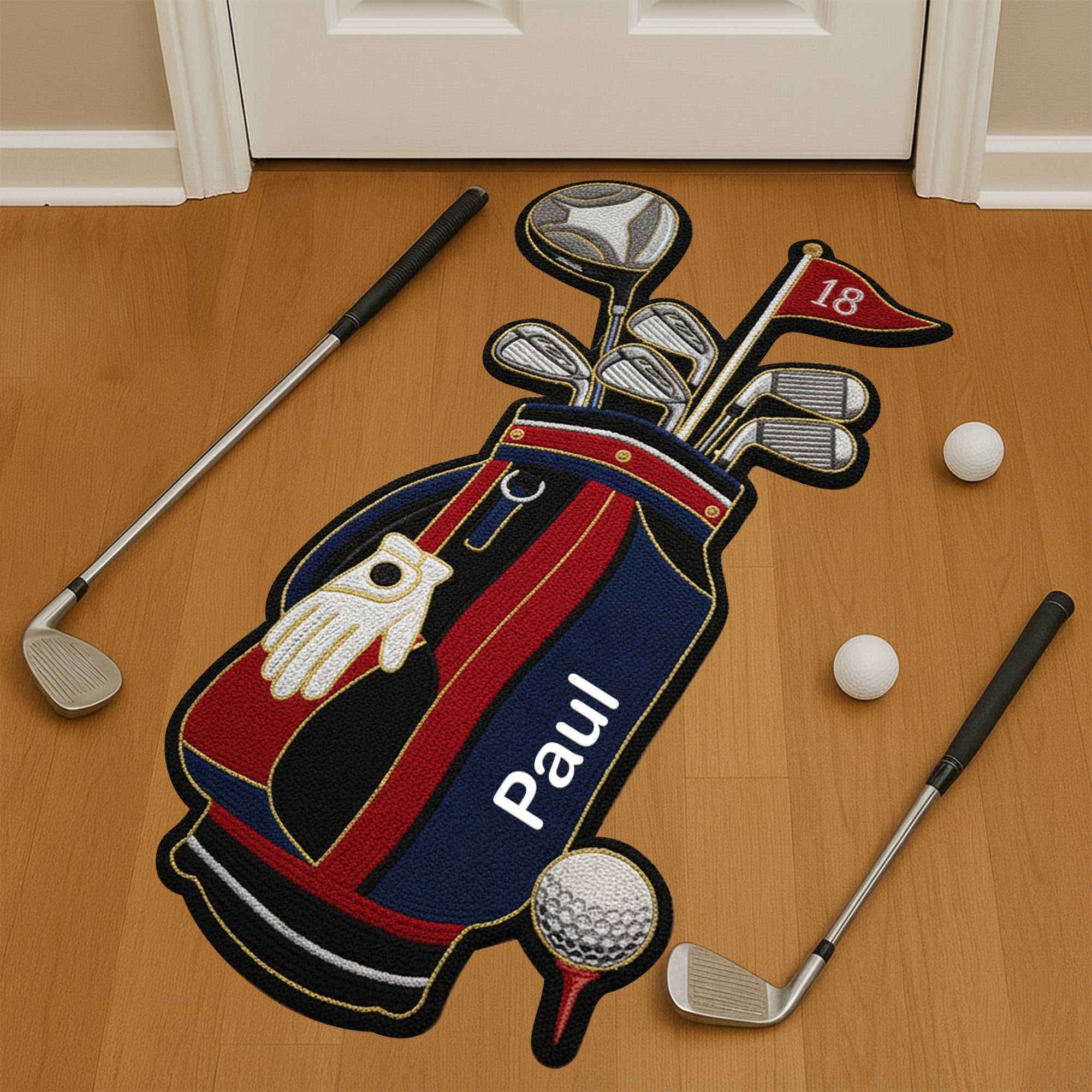 “Tee Off in Style” - Fairway Style Golf Bag Doormat - Personalized Gift for Golf Lovers Doormat MagicInPrints