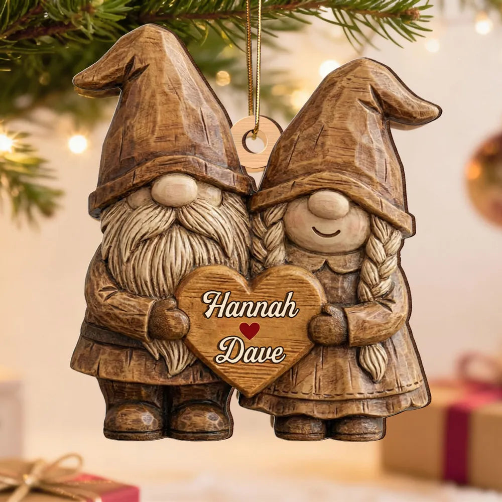 Personalized Gnome Couple Ornament for Couples - Romantic Gift for Anniversaries Ornament MagicInPrints