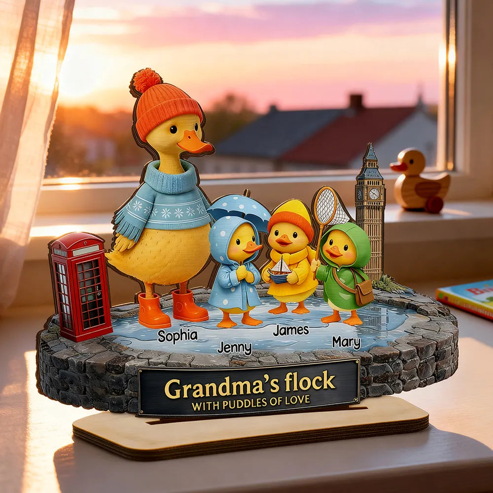 Personalized Duck Family Figurine for Grandma - Sentimental Home Decor Gift Plaque MagicInPrints