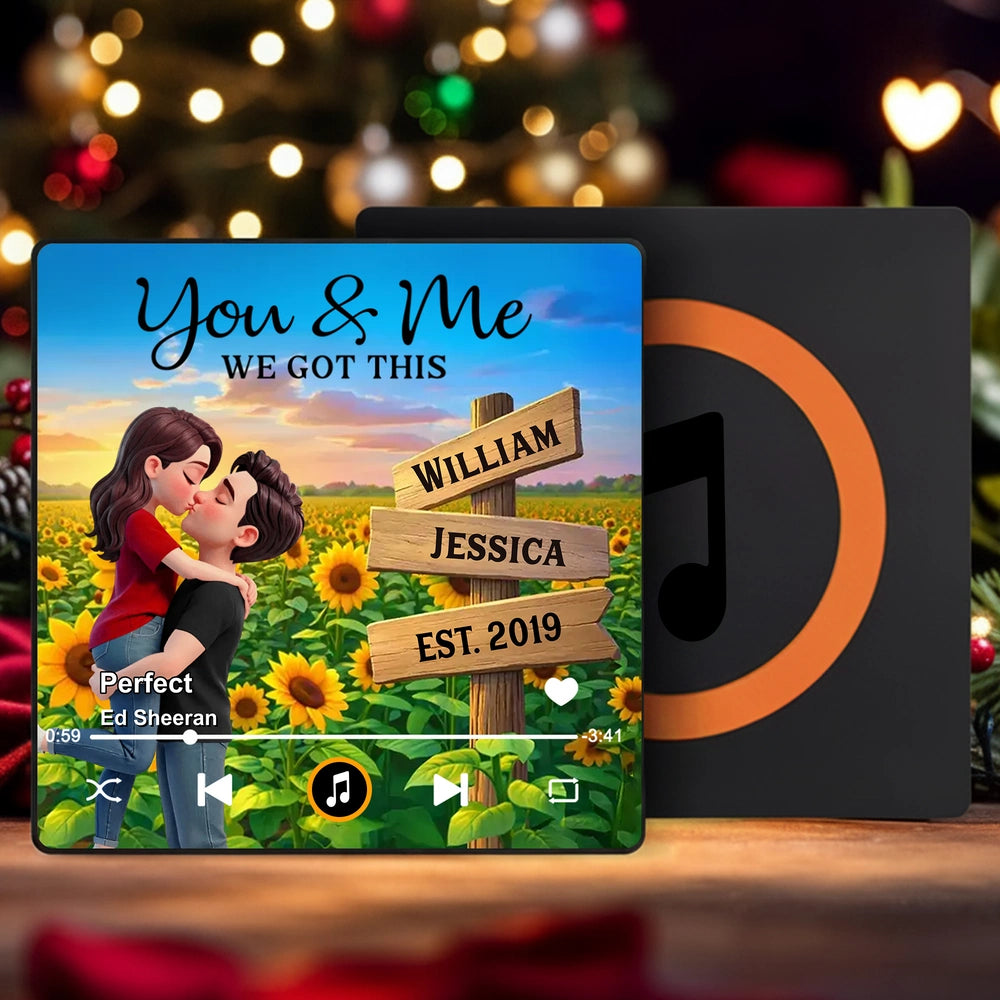 Personalized Couple Music Plaque - Romantic Gift for Anniversaries or Valentine's Day Fridge Magnet MagicInPrints