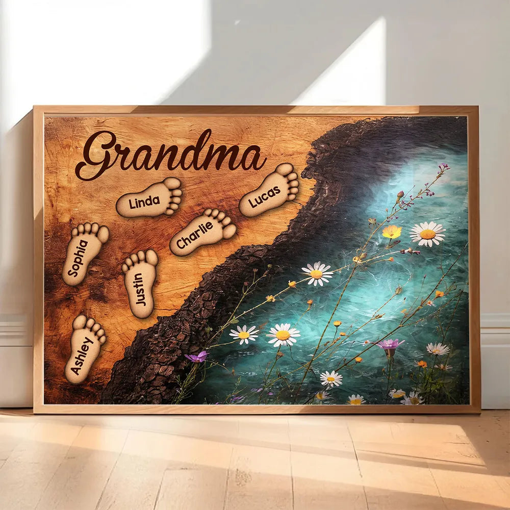 Personalized Grandma Canvas Art with Grandkids' Names - Sentimental Family Gift Poster or Canvas MagicInPrints