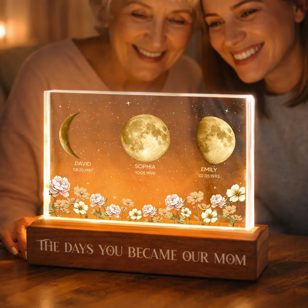 Personalized Moon Phase Acrylic Plaque for Mom - Sentimental Gift Plaque MagicInPrints