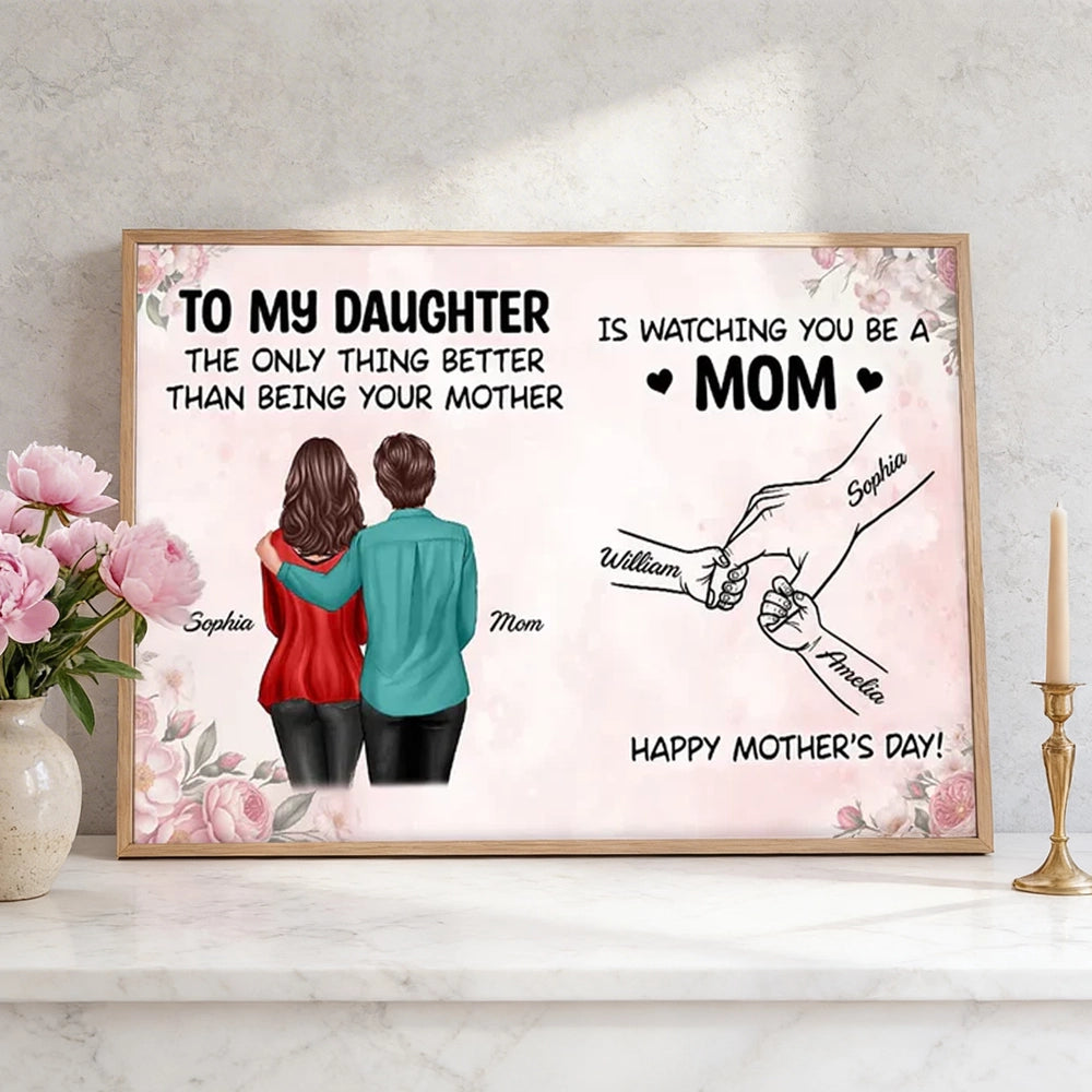 Personalized Mother's Day Canvas for Daughter - Sentimental Gift with Custom Names Poster or Canvas MagicInPrints