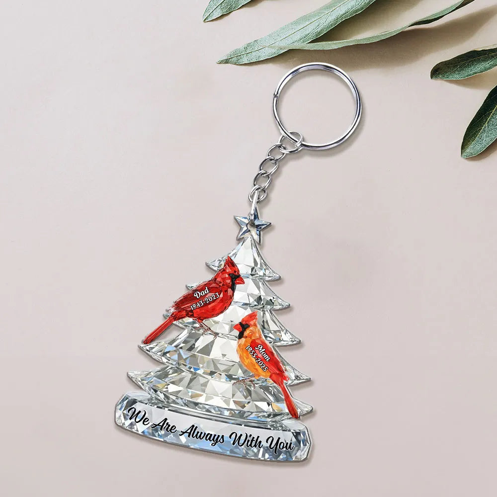 Personalized Memorial Keychain for Family - Crystal Cardinal Tree Keepsake Keychain MagicInPrints