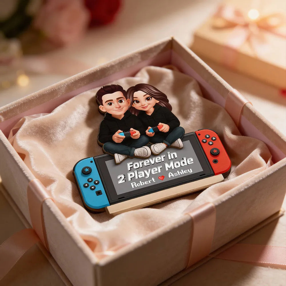 Personalized Couple Gaming Figurine - Custom Names - Romantic Gift Plaque MagicInPrints