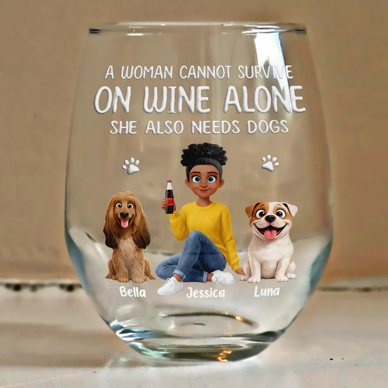 Personalized Wine Glass for Dog Lovers - Funny Gift for Women Cup MagicInPrints