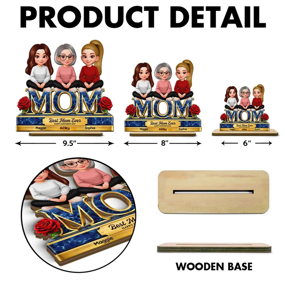 Personalized Mother's Day Figurine Gift for Mom - Custom Family Characters Plaque MagicInPrints