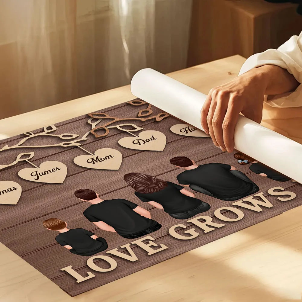 Personalized Family Wall Art for Home Decor - Love Grows Here Poster or Canvas MagicInPrints