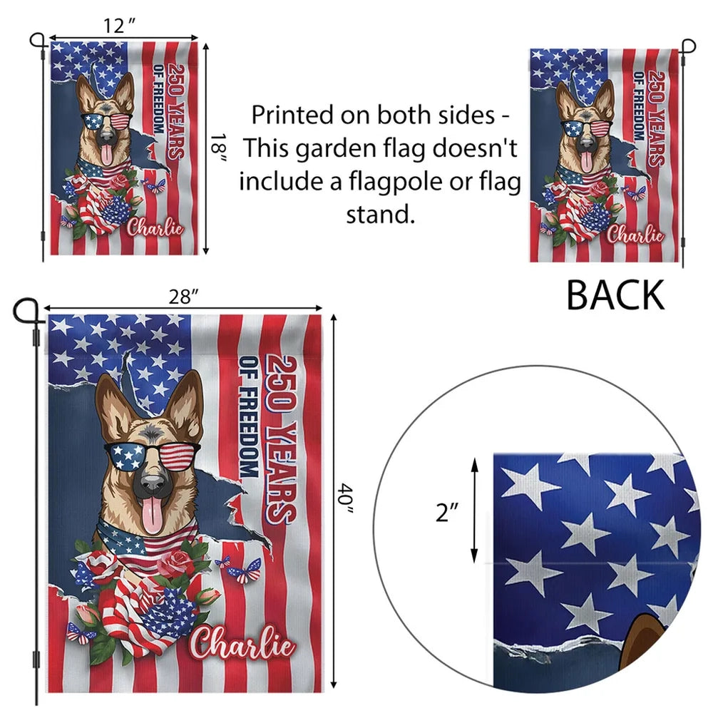 Personalized Patriotic Dog Garden Flag for Pet Lovers - Independence Day Decor Flag MagicInPrints