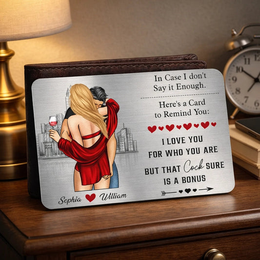 Personalized Romantic Metal Card for Couples - Anniversary Gift Wallet Card MagicInPrints