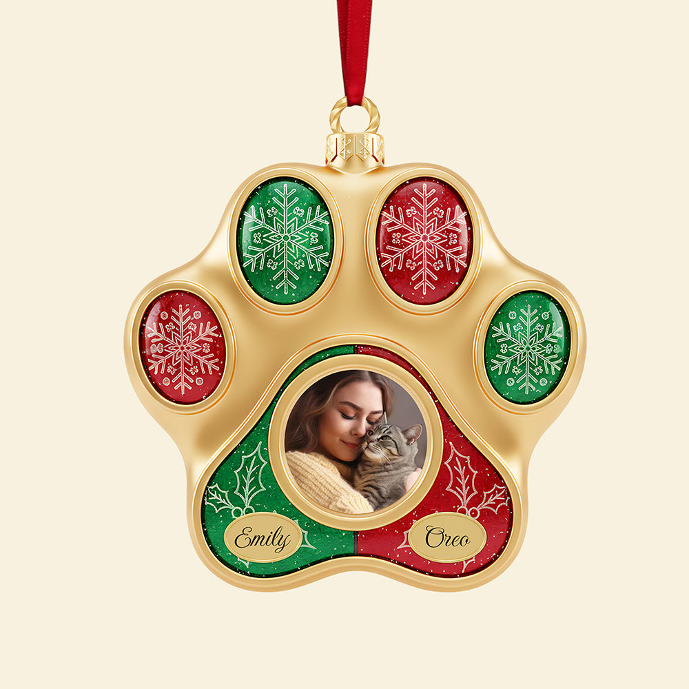 Paw-sitively Charming: Personalized Cat Paw Shape Acrylic Christmas Ornament - A Unique Gift for Cat Lovers Ornament MagicInPrints