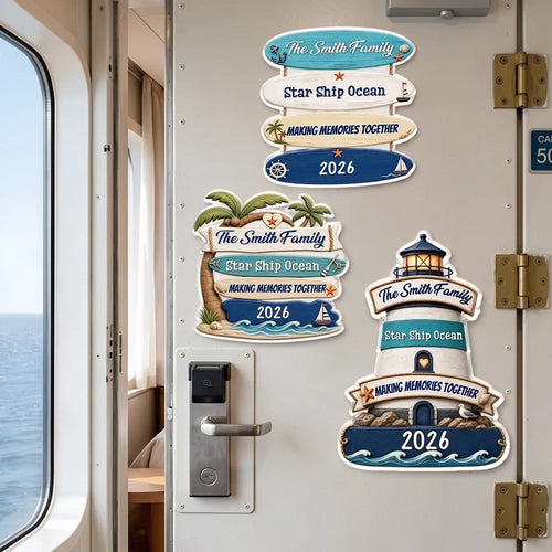Personalized Acrylic Family Magnet Beach Vacation Keepsake