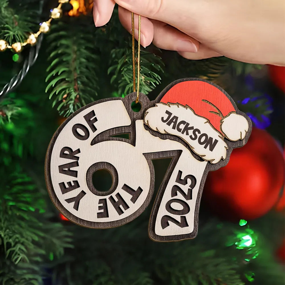 Personalized Christmas Ornament for 67th Year - Holiday Gift 2025 Ornament MagicInPrints