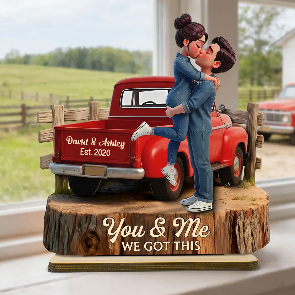 Personalized Couple Figurine Romantic Gift for Anniversary - Custom Names & Date Plaque MagicInPrints