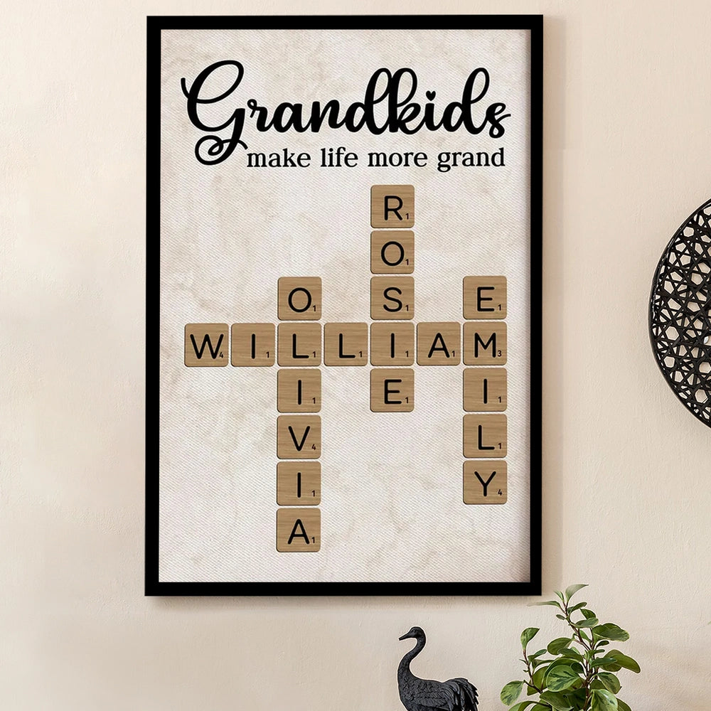 Personalized Grandkids Canvas Wall Art for Grandparents - Sentimental Home Decor Gift Poster or Canvas MagicInPrints
