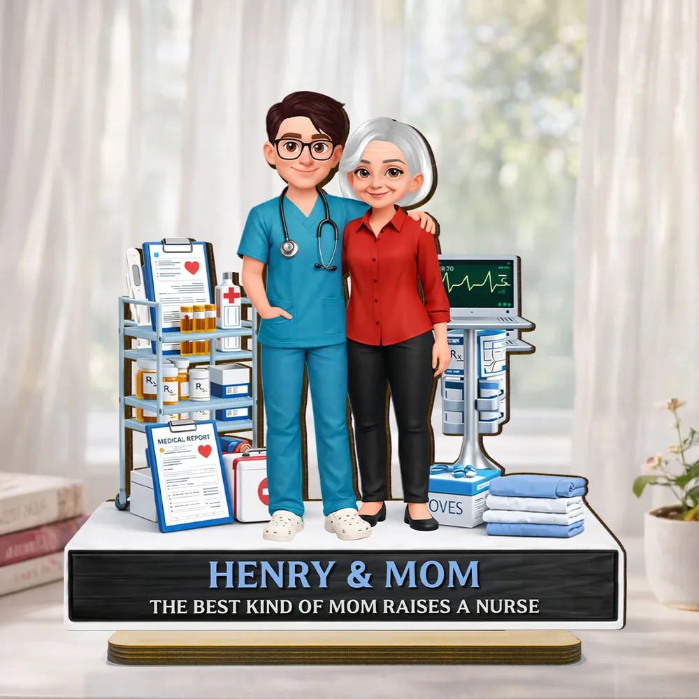 Personalized Nurse Figurine for Mom - Celebrating Healthcare Heroes Plaque MagicInPrints