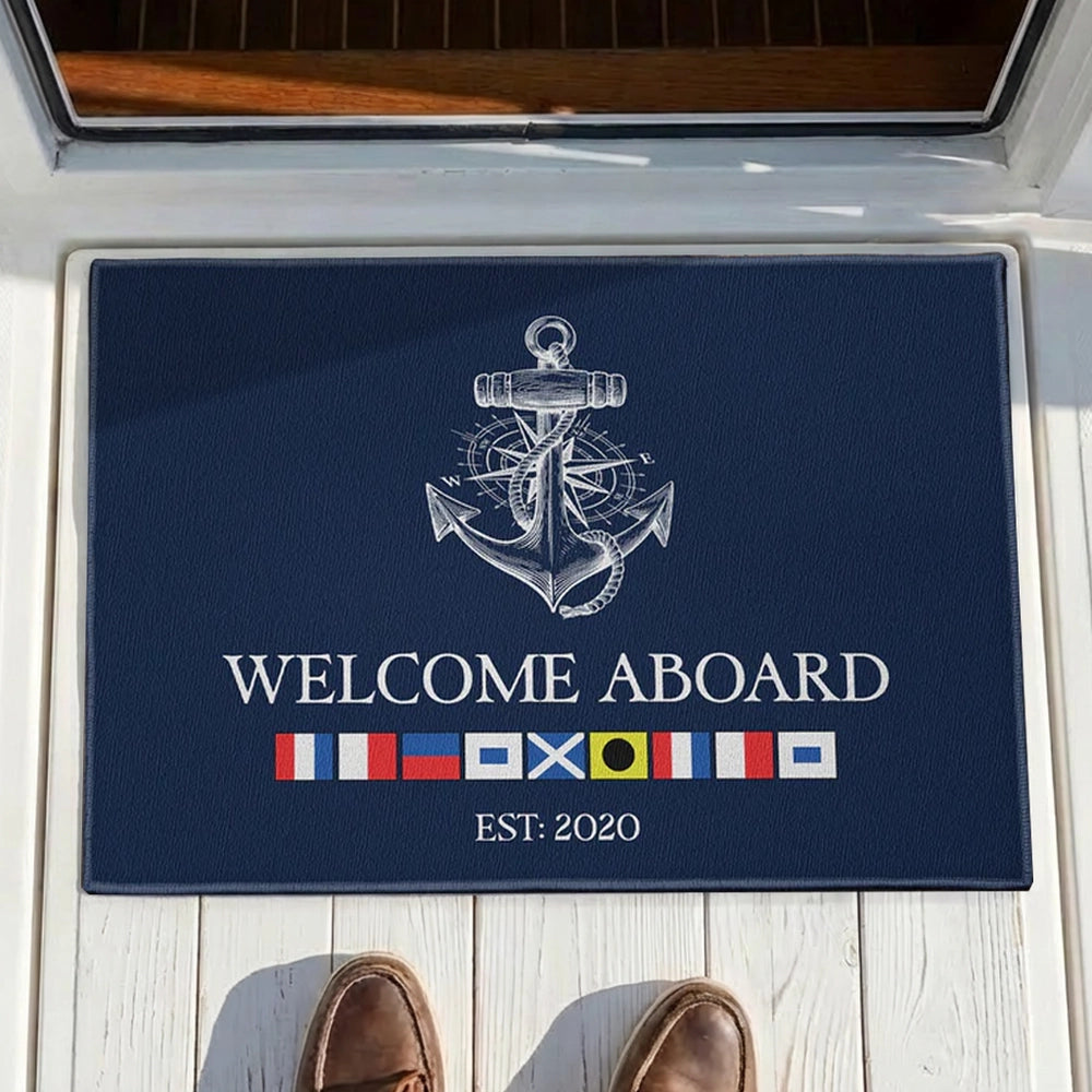 Custom Nautical Welcome Mat for Homeowners - Nautical Decor Doormat MagicInPrints