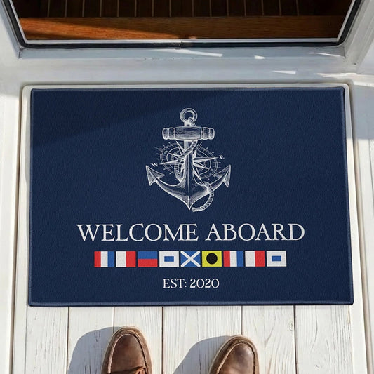 Custom Nautical Welcome Mat for Homeowners - Nautical Decor Doormat MagicInPrints