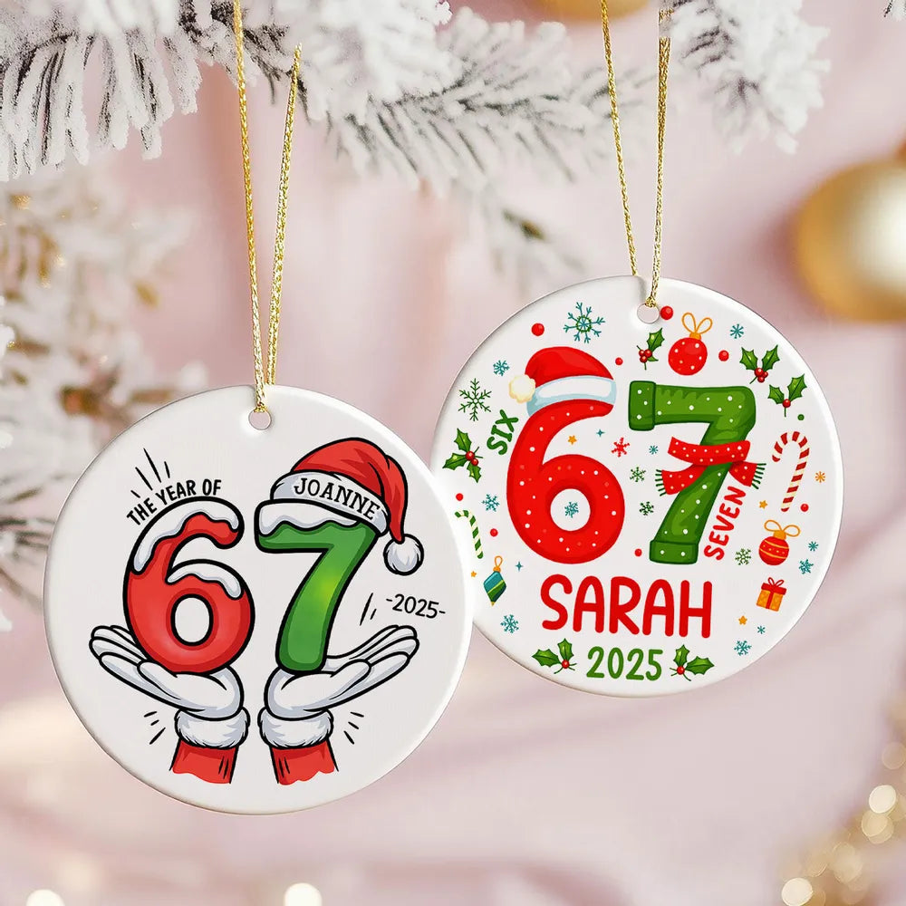 Personalized Christmas Ornaments for Adults - Custom Year 67 Design Ornament MagicInPrints