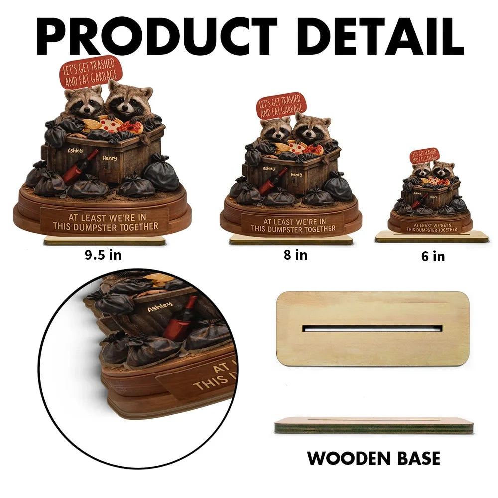 Personalized Raccoon Figurine for Couples - Humorous Home Decor Plaque MagicInPrints