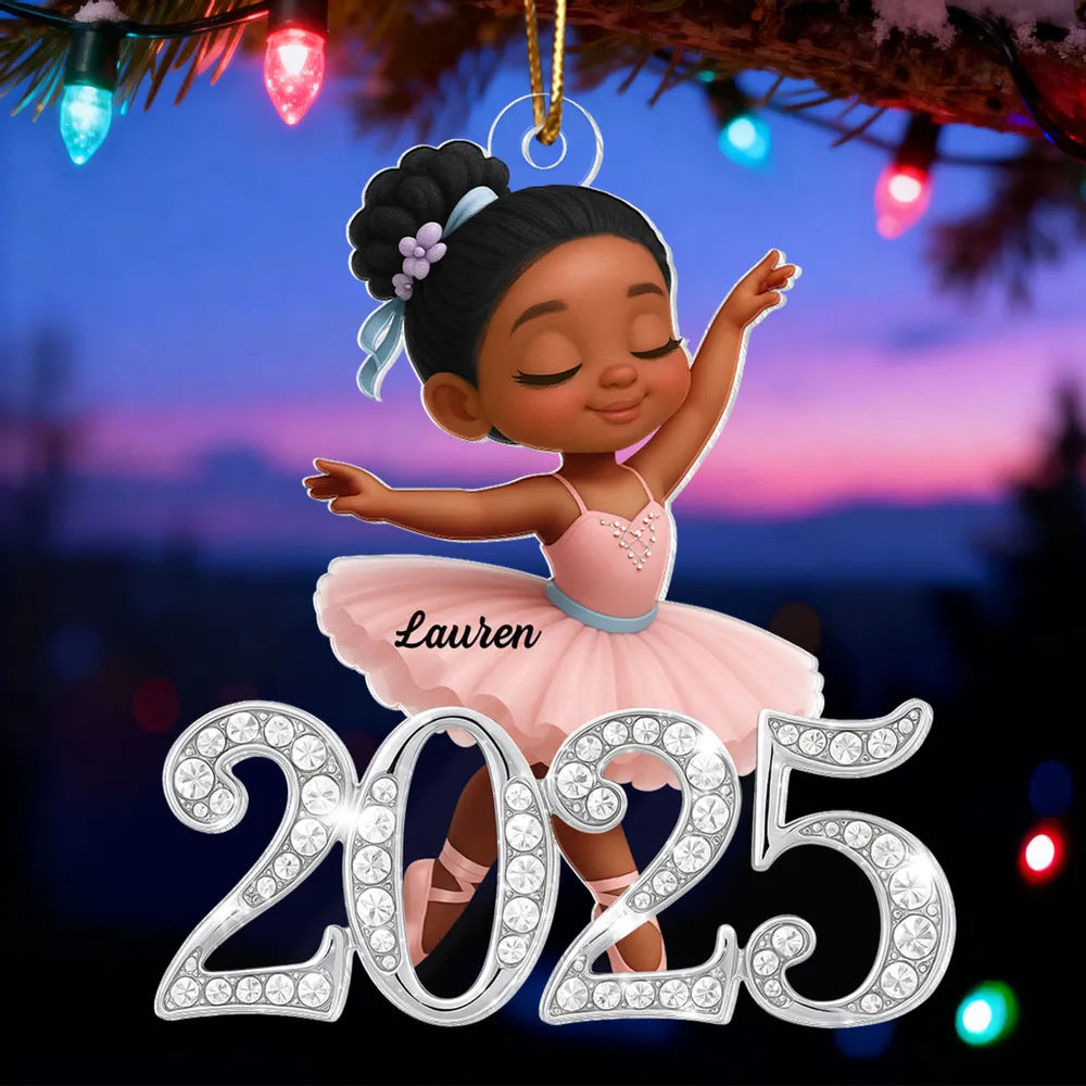 Personalized Ballerina Christmas Ornament for Kids - 2025 Holiday Keepsake Ornament MagicInPrints