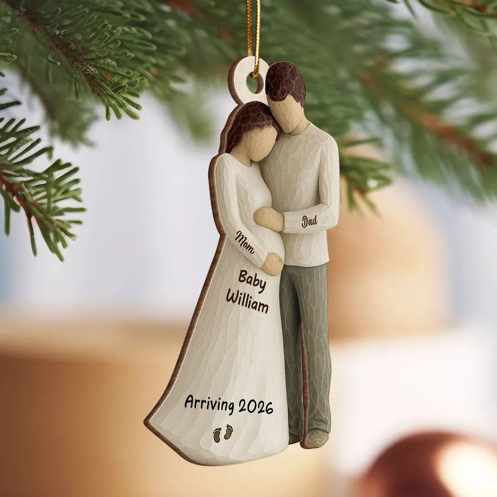 Personalized Expecting Parents Ornament for Baby Announcement - Christmas Keepsake Ornament MagicInPrints