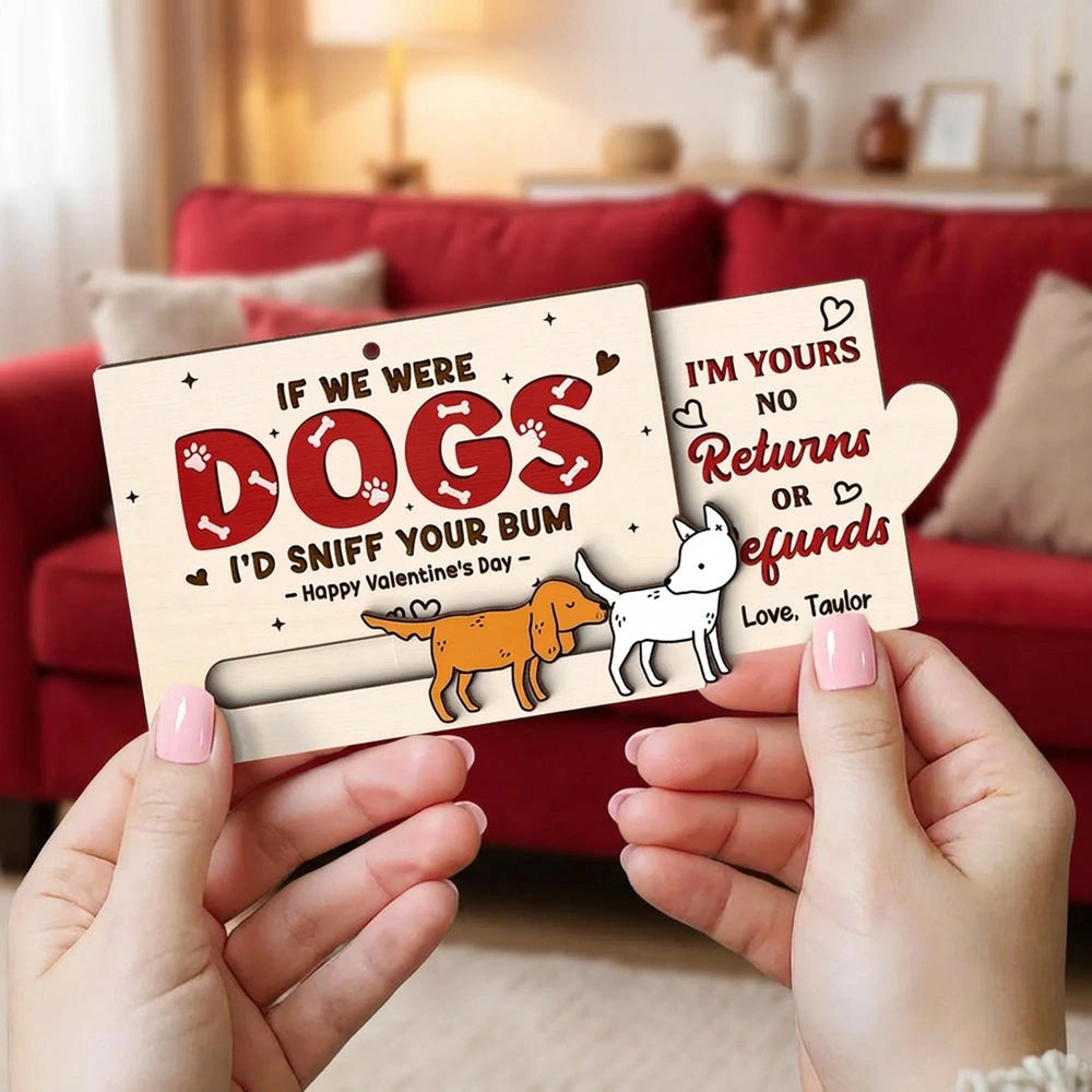 Personalized Funny Dog-Themed Valentine's Day Card for Couples - Humorous Love Message Ornament MagicInPrints