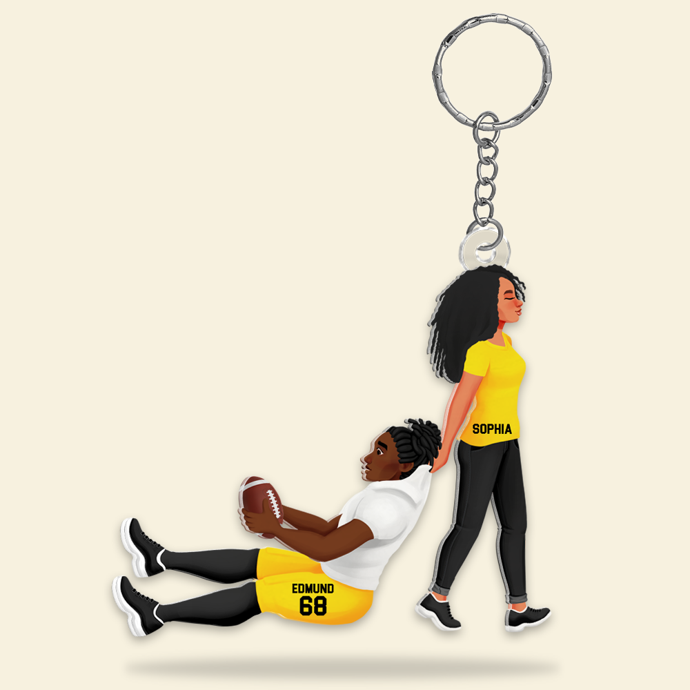 Personalized American Football Lover Keychain - Unique Gift for Sports Fans Keychains PopCulturePrints