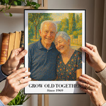 Load image into Gallery viewer, “Grow Old Together” - Personalized Pointillism Art Couple Poster - Custom Gift for Anniversary, Weddings, and Special Occasions Poster &amp; Canvas MagicInPrints

