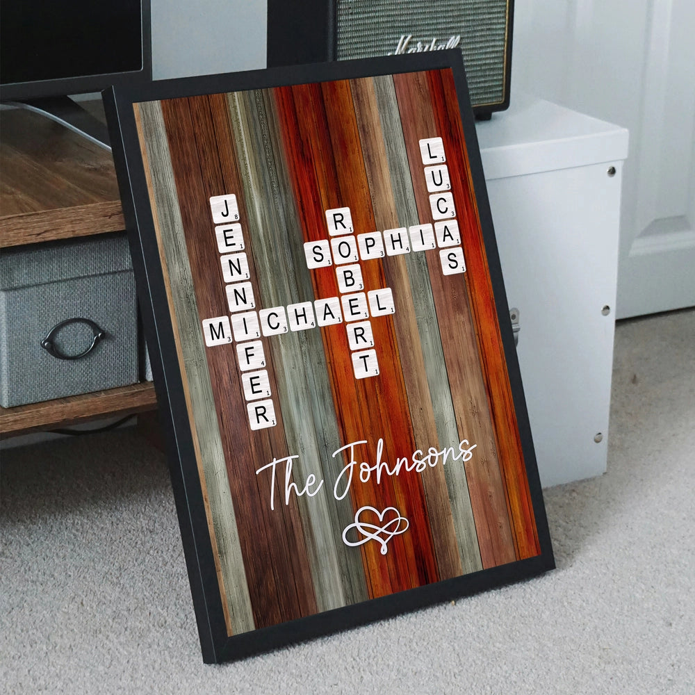Personalized Family Name Crossword Canvas Wall Art - Home Decor Gift Poster or Canvas MagicInPrints