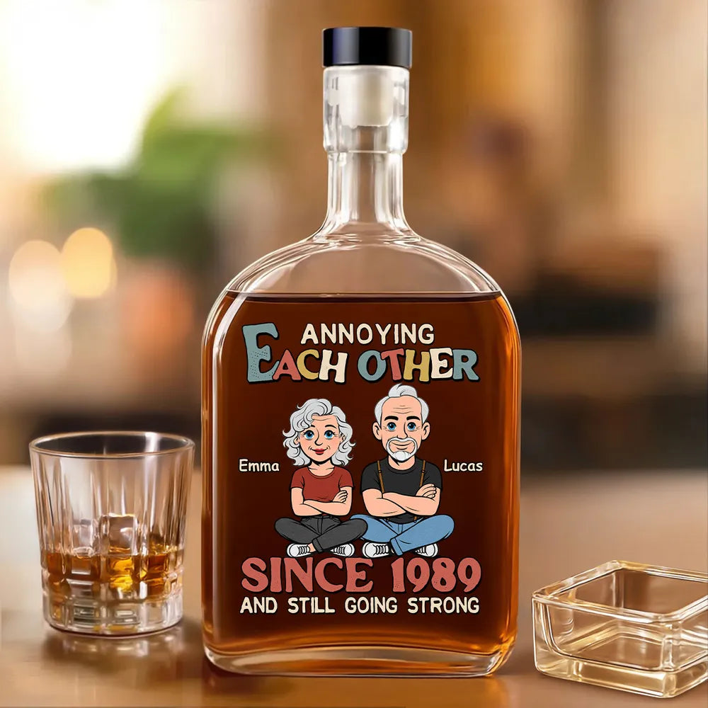 Personalized Whiskey Bottle for Couples - Funny Anniversary Gift Kitchen Supplies MagicInPrints