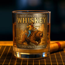 Load image into Gallery viewer, I Don&#39;t Always Drink Whiskey - Personalized Wild Spirit Round Glass - Unique Gift for Cowfolk Whiskey Glass PopCulturePrints
