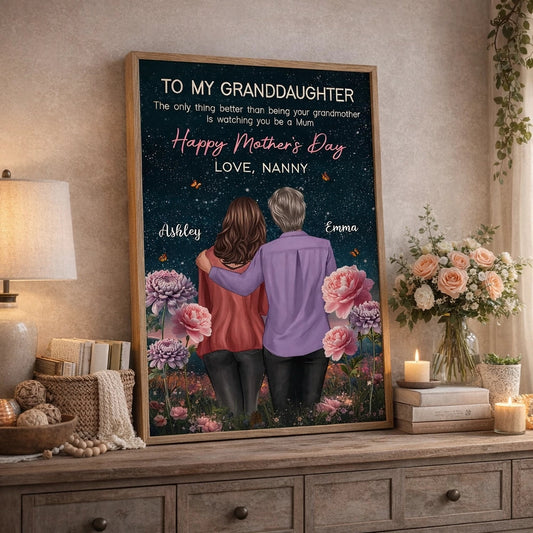 Personalized Canvas Print for Granddaughter - Heartfelt Mother's Day Gift from Nanny Poster or Canvas MagicInPrints