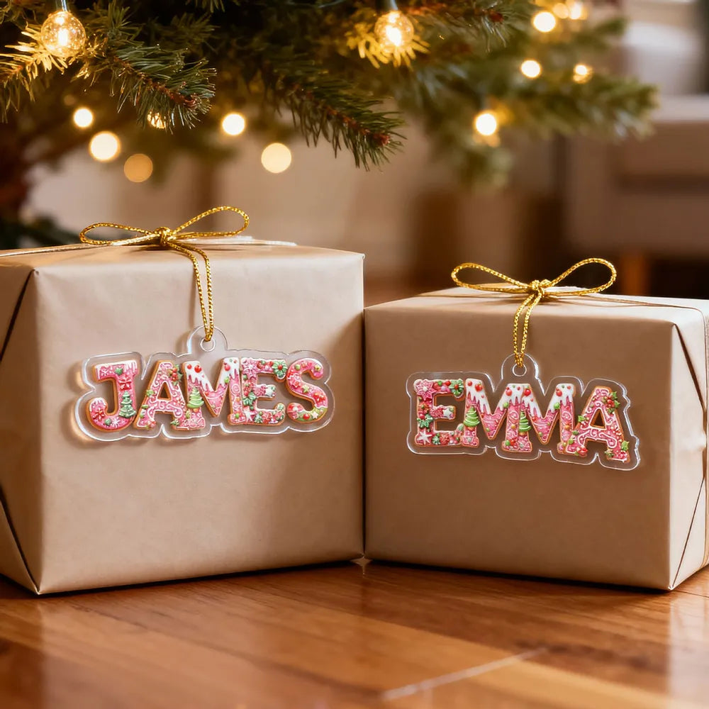 Personalized Christmas Name Ornaments for Kids - Festive Tree Decoration Ornament MagicInPrints
