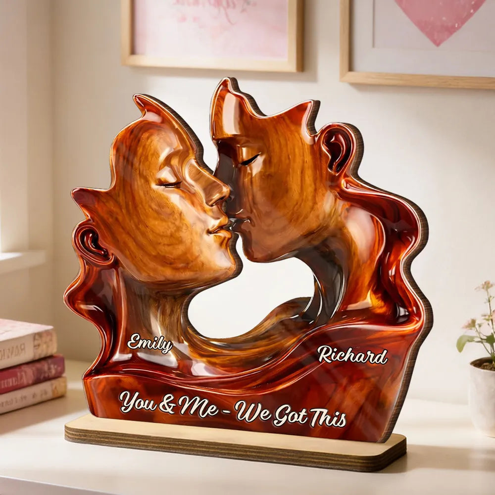 Personalized Couple Sculpture for Lovers - Romantic Home Decor Gift Plaque MagicInPrints