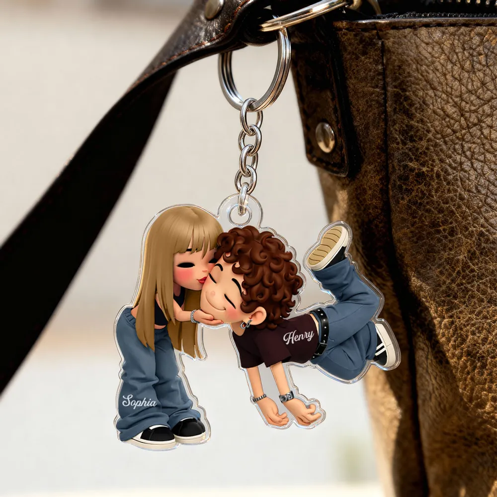 Personalized Couple Keychain for Lovers - Cute Gift for Anniversaries Keychain MagicInPrints