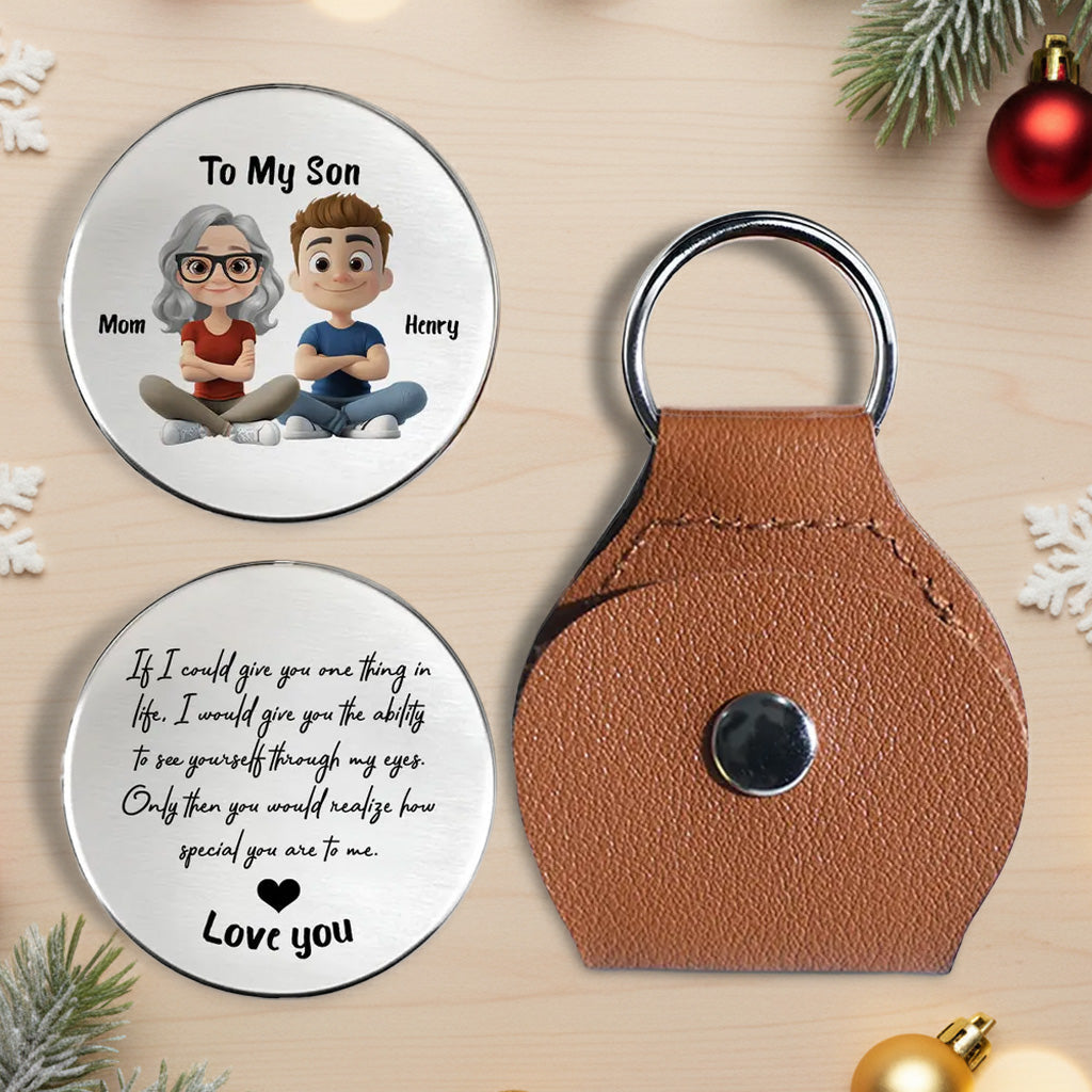Personalized Leather Keychain for Son - Heartfelt Gift for Special Occasions Keychain MagicInPrints
