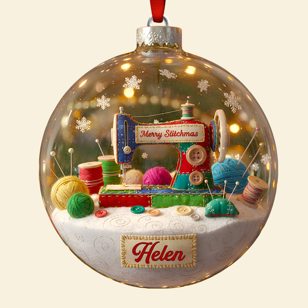 Merry Stitchmas: Personalized Christmas Ornament for Sewing Lovers Ornament MagicInPrints