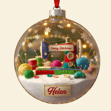 Load image into Gallery viewer, Merry Stitchmas: Personalized Christmas Ornament for Sewing Lovers Ornament MagicInPrints
