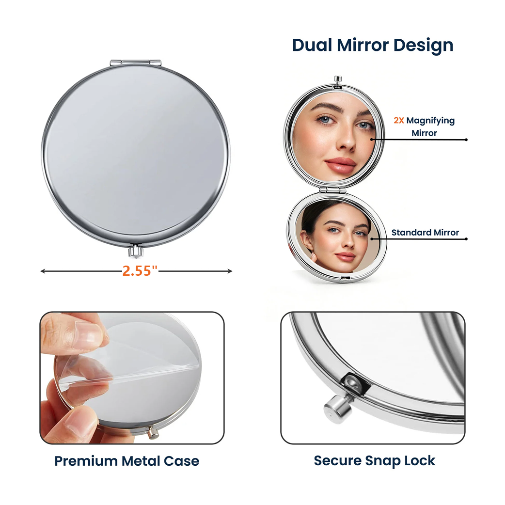 Personalized Compact Mirror for Wife - Romantic Gift with Engraved Message Beauty Tools MagicInPrints