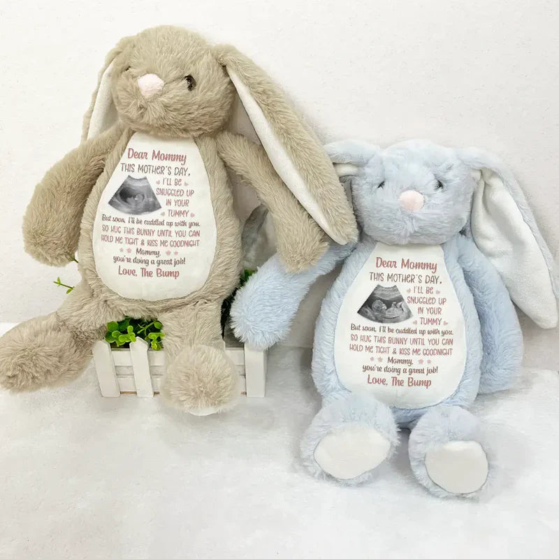 Personalized Ultrasound Bunny Plush for Expecting Moms - Mother's Day Gift Plaything MagicInPrints