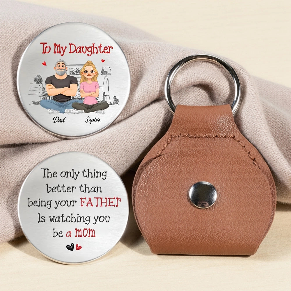 Personalized Keychain for Daughter with Engraved Message - Sentimental Gift from Dad Keychain MagicInPrints
