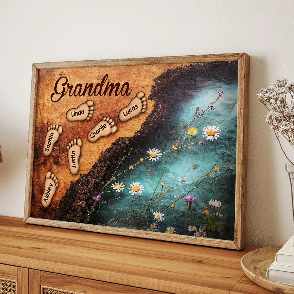 Personalized Grandma Canvas Art with Grandkids' Names - Sentimental Family Gift Poster or Canvas MagicInPrints