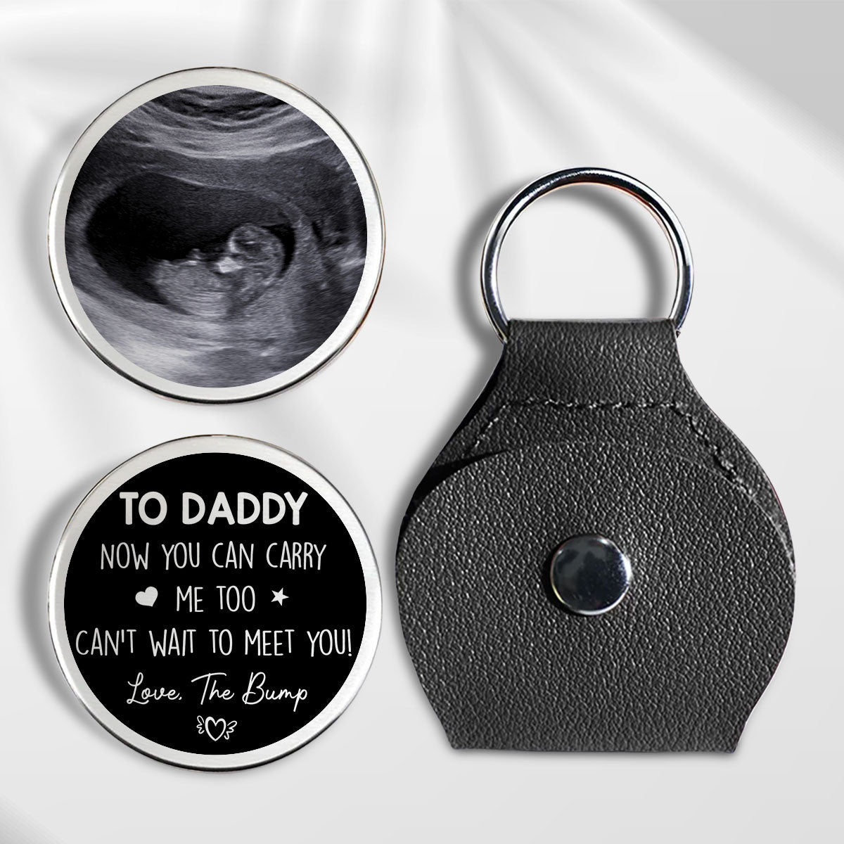 Personalized Ultrasound Photo Keychain for Dad - Sentimental Gift for Expecting Fathers Keychain MagicInPrints