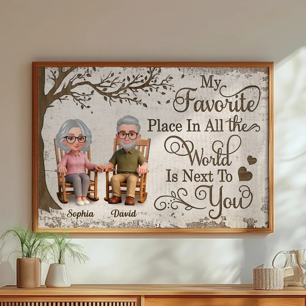 Personalized Couple Cartoon Canvas for Grandparents - Sentimental Home Decor Gift Poster or Canvas MagicInPrints