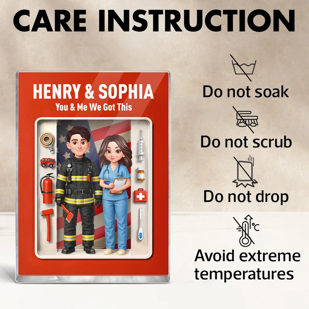 Personalized Hero Figurine Set for Firefighters and Nurses - Appreciation Gift Plaque MagicInPrints